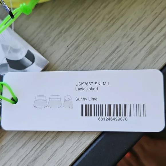 Kyodan Tennis pickleball skort lime green skirt  sz M/L  pleated  NEW - Picture 6 of 6